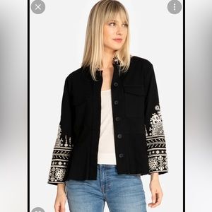 Johnny Was Marik peplum military jacket